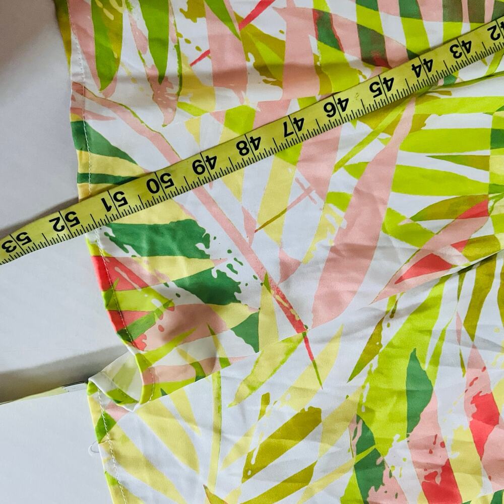 H Halston Tropical Palm Lime Punch Spagetti Strap Maxi Dress Size XS NWT - Picture 9 of 10